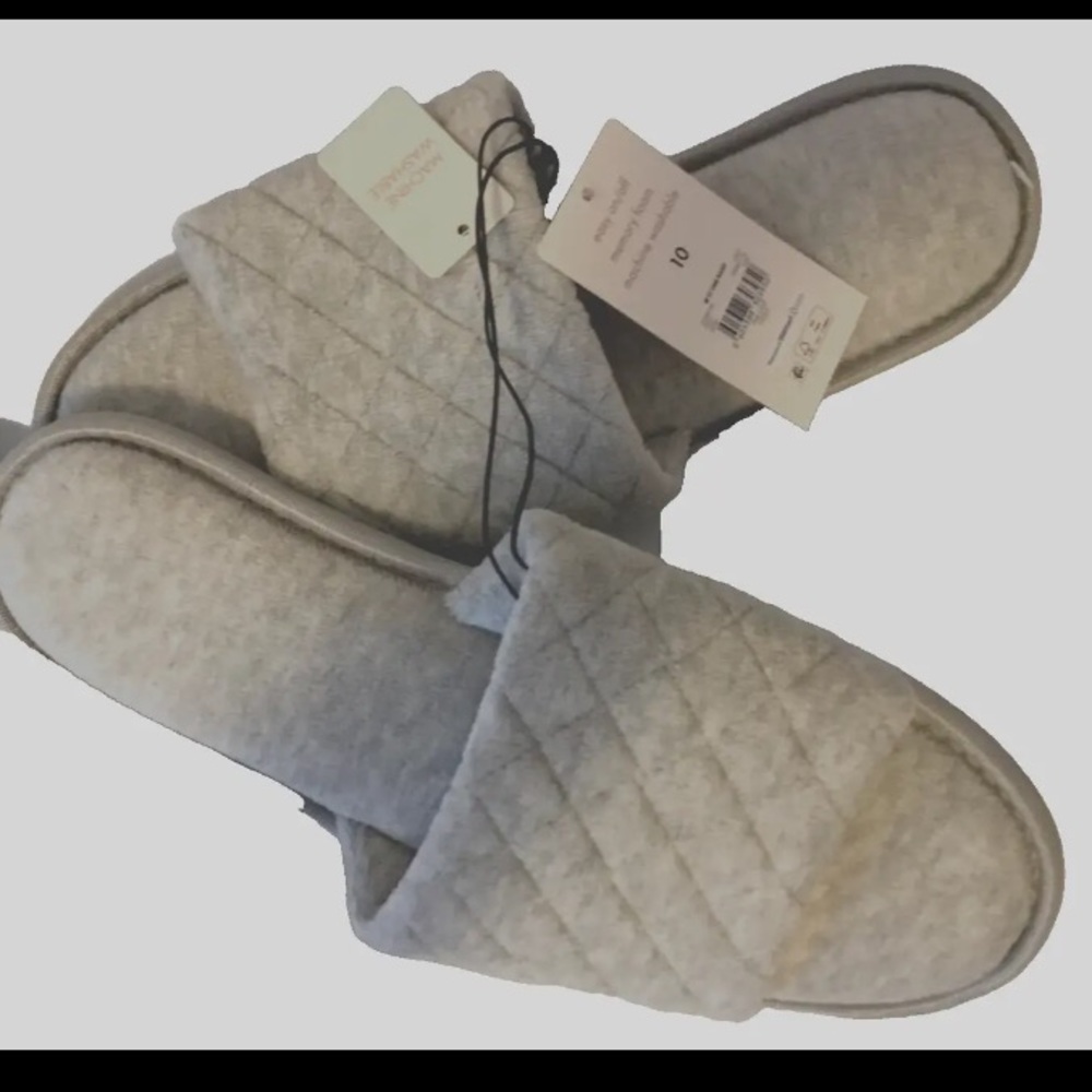 💜 Easy on/off Memory Foam Quilted One Band Slippers Size:10